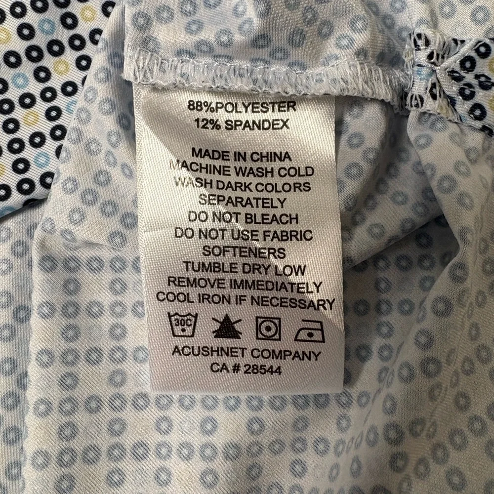 FootJoy Navy & White Patterned Polo Golf Shirt Short Sleeve Small - Picture 10 of 10